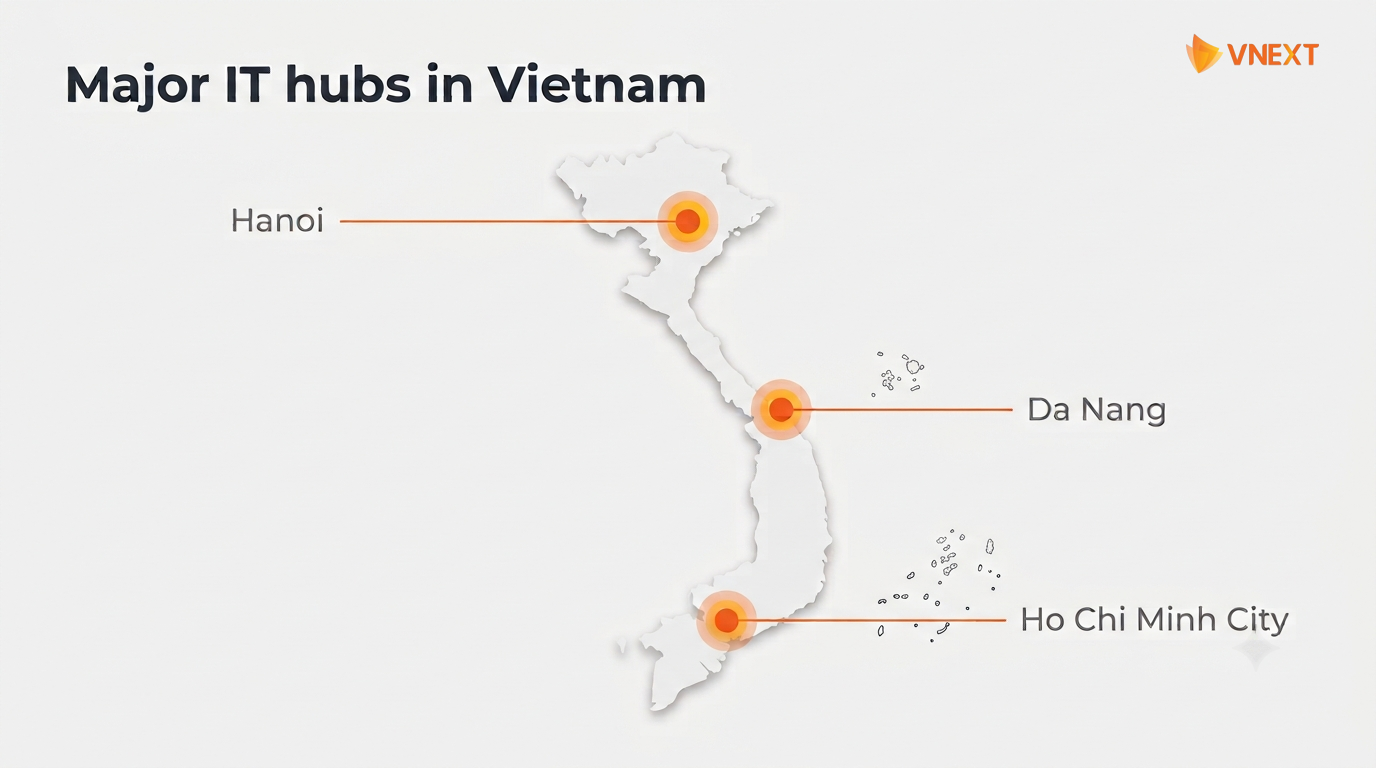 Major IT hubs in Vietnam
